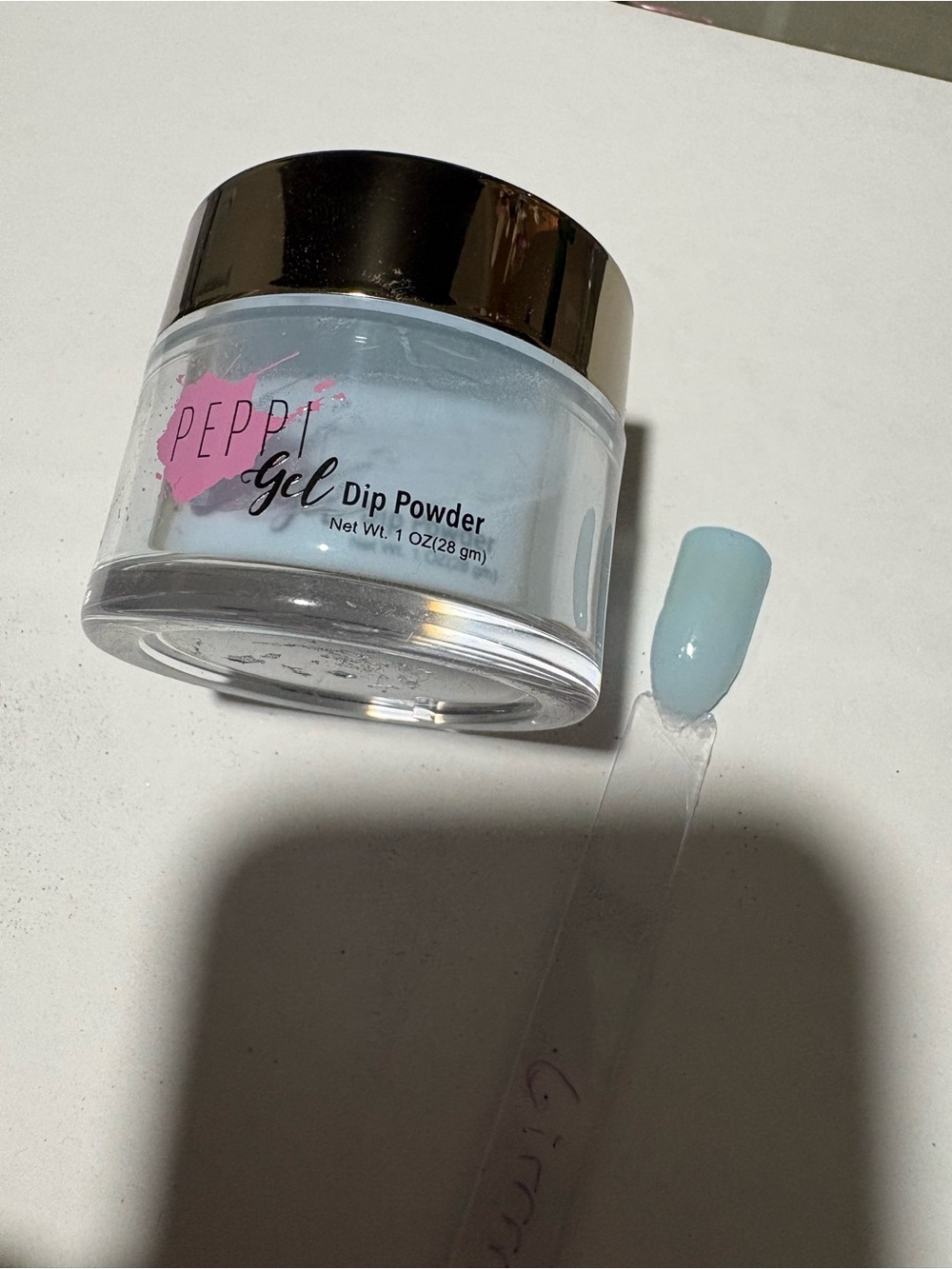 Peppi Gel Girrrrl Yes light blue dip nail powder